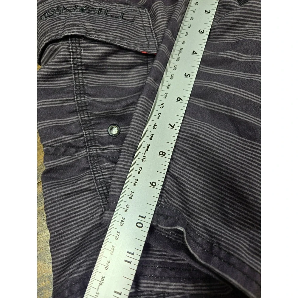 ONeill Mens Striped‎ Board Shorts Red Charcoal Grey Cargo Pocket Size 29